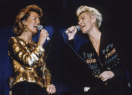 Anni-Frid Lyngstad and Marie Fredriksson performing “What a Wonderful World”